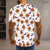 Men S Plus Size Round Neck Short Sleeve Halloween Printed White T Shirt