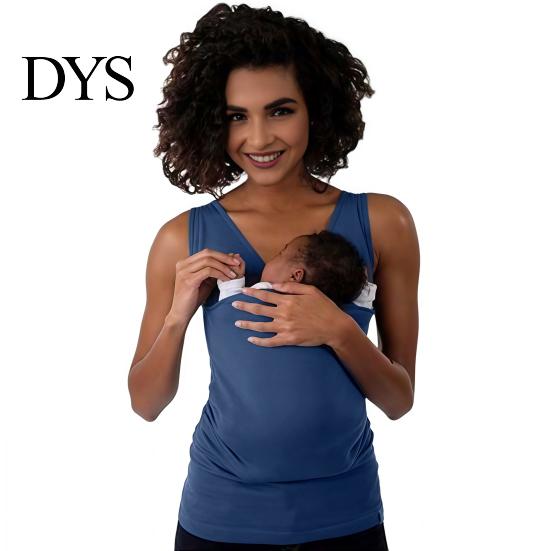 Stretchy Tank Top Baby Carrier Kangaroo for Mom, V Neck Infant Wrap Top, Breathable Sleeveless Shirt with Pocket Holding
