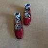 Korean Daughter Retro Style Round Head One-word Buckle Red Ballet Mary Jane Shoes Commuter Flat Shoes Shoes for Women