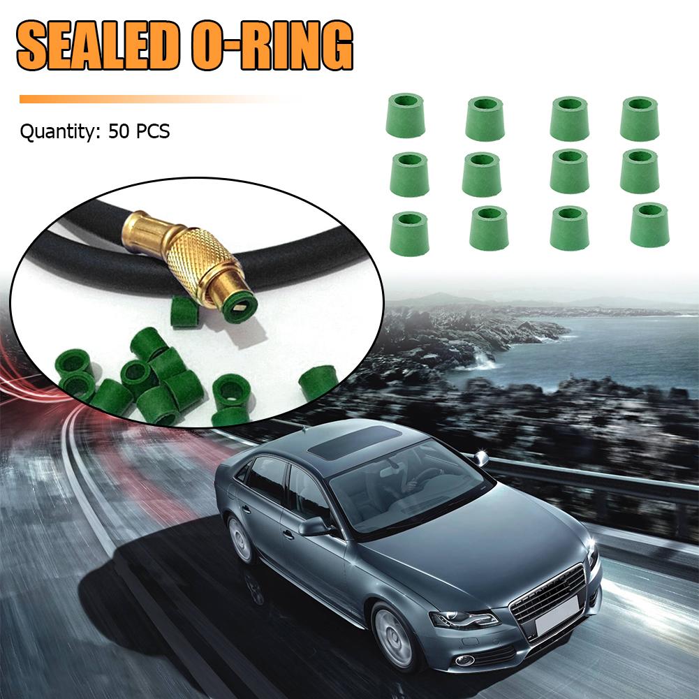 50 stücke A/C 1/4 zoll Lade Schlauch Verteiler Reparatur Gummi Dichtung O-ring Grün