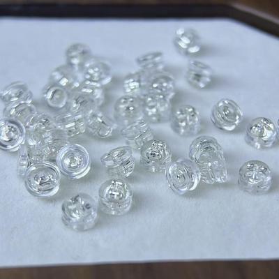 Tappi per Orecchini Trasparenti in Silicone di Alta Qualità con Argento Placcato Oro 18K per Orecchini