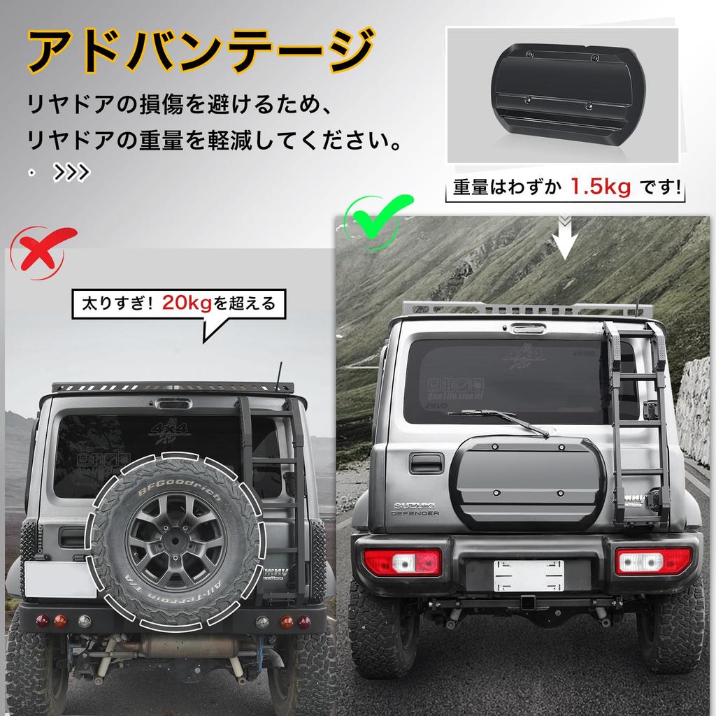 AMWMORV Rear Gate Cover for New Jimny Jimny Sierra Smoothing Rear Hatch Tire ABS Factory Durable JB64, JB74, Panel, Panel, Cover, Part, Color, Custom,