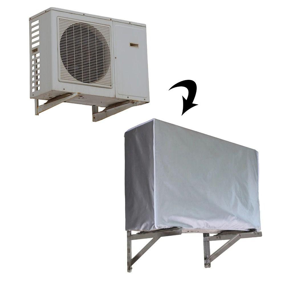 Silver Air Conditioner Cover Multisize Waterproof Dust Cover Air Conditioner Protective  Outdoor