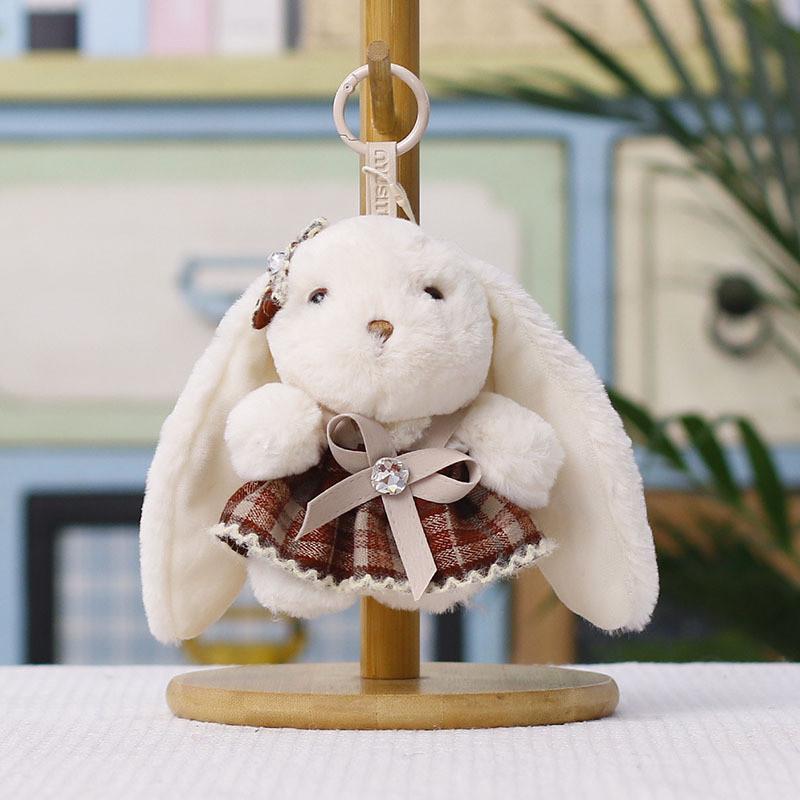 Plush Bunny Keychain With Dress Cute Cartoon Toy For Girls And Boys
