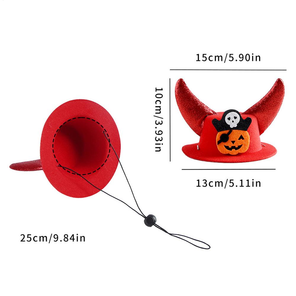 Dog Hat Horn Design Halloween Pet Hat Adjustable Costume Headwear For Family Gathering Festival Celebration Stage Show Theater