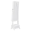 Mirror Jewelry Cabinet Standing Mirror with Storage Full Length White