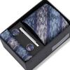 Ensemble Cadeau Boîte Pochette de Costume pour Homme Cravate Rayée Polyester Mode Premium Mariage Affaires