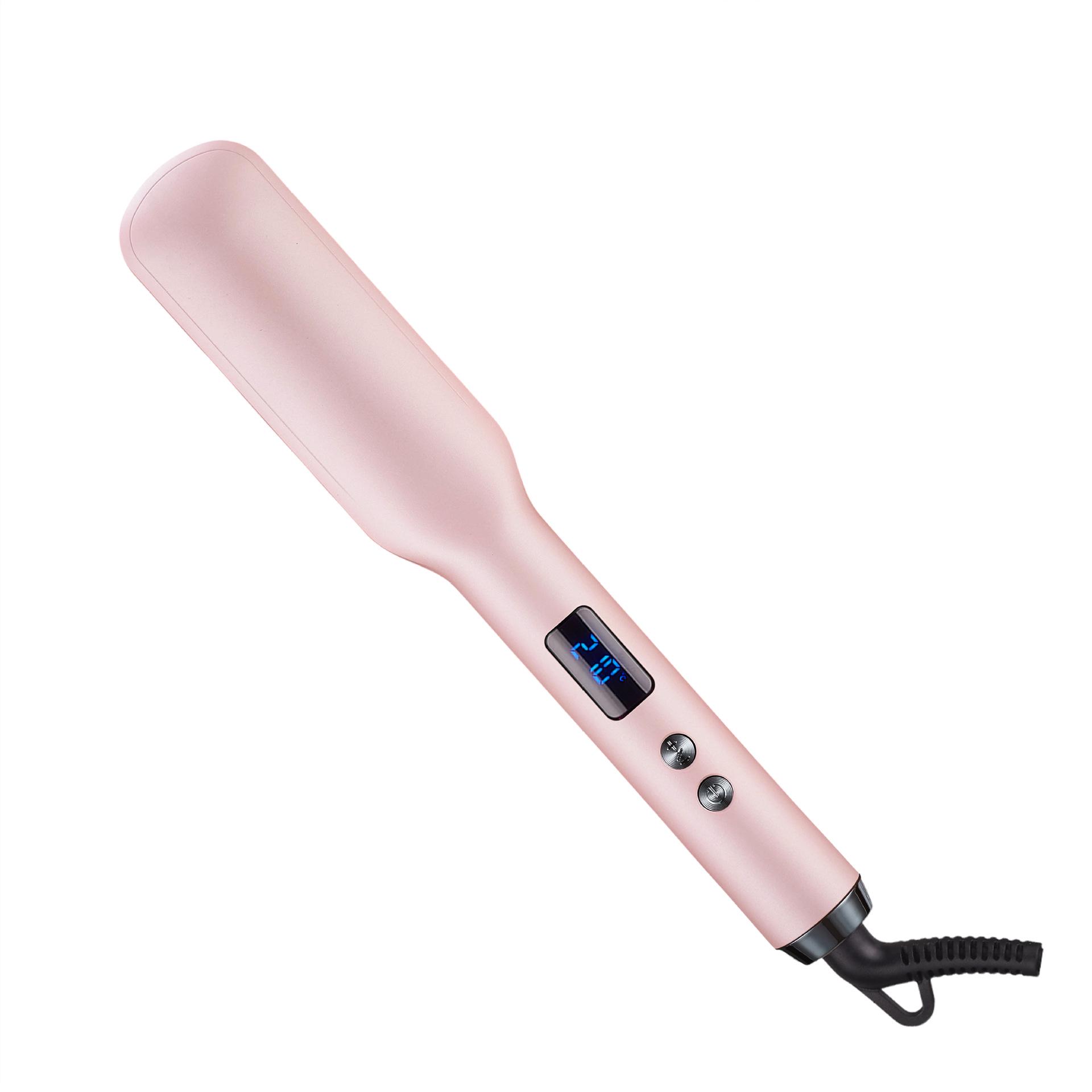 

Dual-Use Hair Straightener Comb: Multi-Temperature, Large-Diameter, Fluff-Safe for Straightening & Curling Pink EU Plug