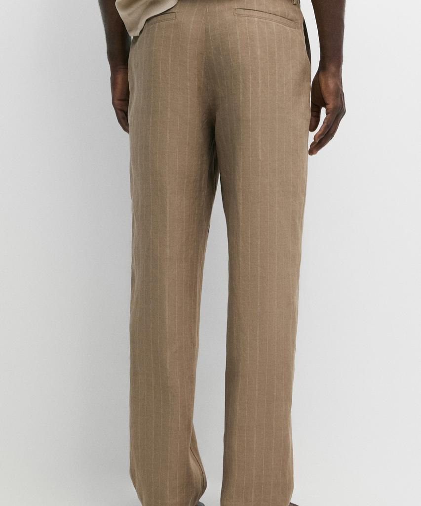 Masimodutti 100% Linen Striped Pants