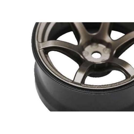 Yokomo High Traction Wheels (Titanium) for Drift, 6mm Offset, 2 Wheels, RP-6313T6A