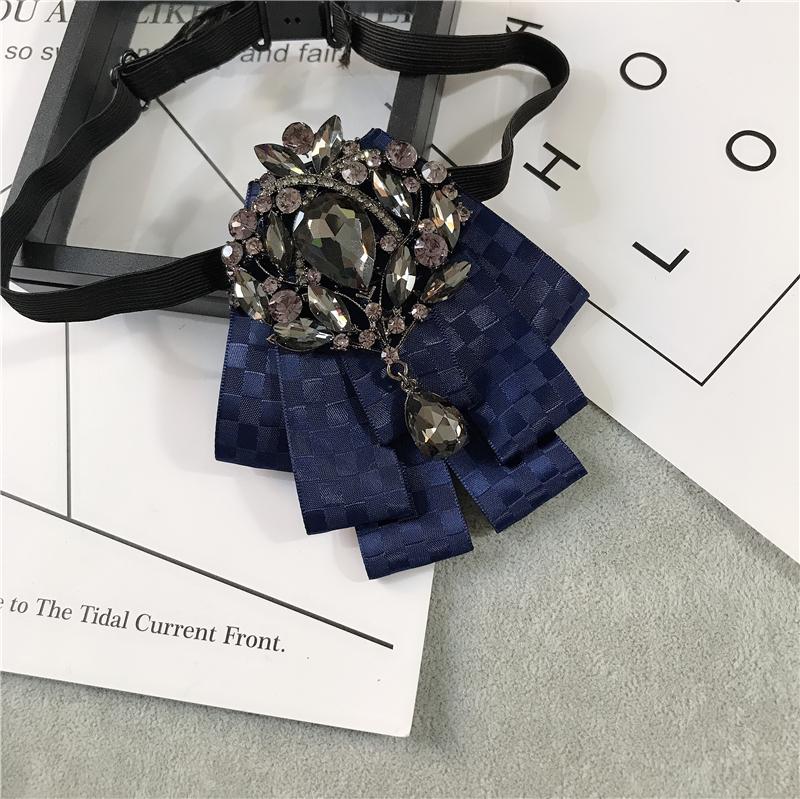 Korean Version of Bow Tie Female College Style Japanese Free-play Female Collar Flower Diamond Jewelry Shirt Accessories Male Bo