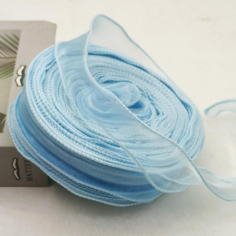 

Large Fish Tail Yarn Ribbon with Flower Design - Handmade Binding Tape for Floral and Baking Packaging