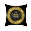 New Black Hot Stamping Christmas Pillow Cover Golden Elk Christmas Tree Sofa Cushion Cover Home