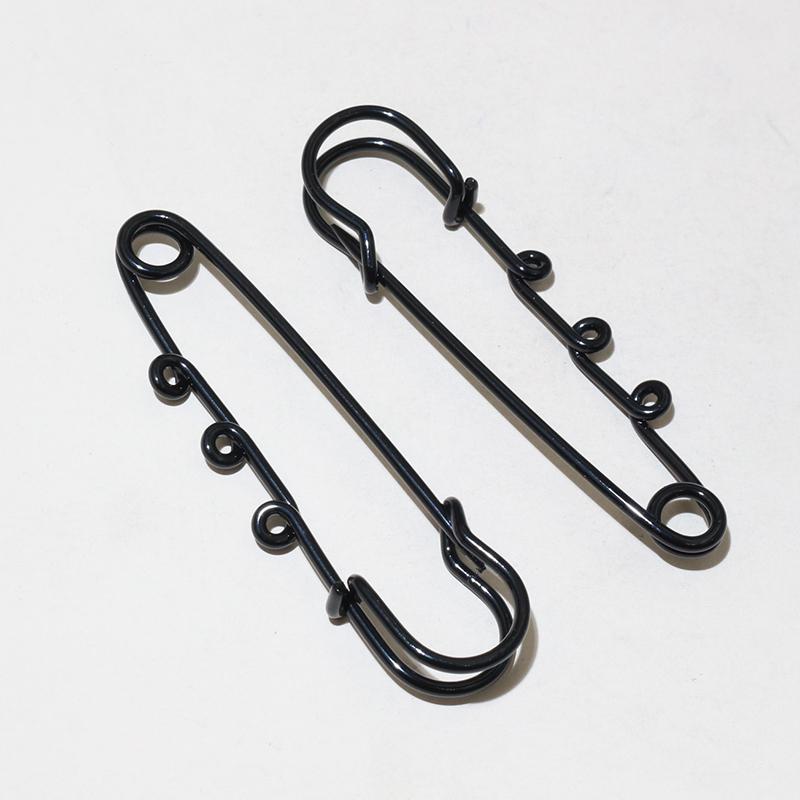 10pcs Crafts Safety Pins Brooch Metal Sewing Pins 61x17mm Clothes Pins with 3 Loops for Tags DIY Jewelry Making Accessories
