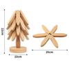 3PackTree Design Placemat Stand Wooden Tripod Decorative Scald-Resistant Heat Resistant Table Mats Coasters Table Top Protectors