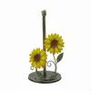 Floral Paper Towel Holder Vintage Design Wrought Iron Stand Metal Construction