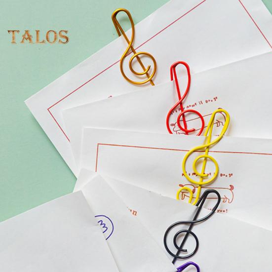 100Pcs Music Note Paper Clips Treble Clef Design Strong Clamping Force Music Page Holders Office School Supplies