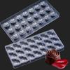 21-Cavity Transparent Plastic Chocolate Mold Valentine's Day Rose & Lips Shape DIY Jelly Pudding Sugar Baking Tool YMY