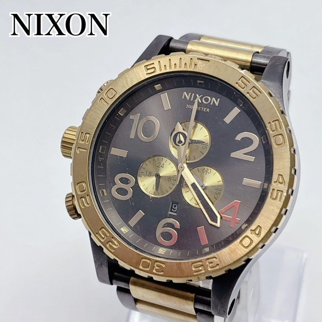 Used NIXON 51-30 CHRONO Black Gold Men s Watch
