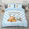 Cartoon Capybara Bettwäsche-Set Bettbezug Kissenbezug Erwachsene Junge Mädchen Schlafzimmer Dekoration Kinder Geschenk Einzel Doppel Groß