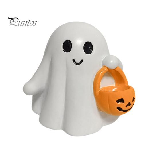 Cute Ghost Room Decor Halloween Figurine, Resin Statue, Creative Holding Decorative for Home Bat/Drink Tabletop Ornament Party, Trick or Treat
