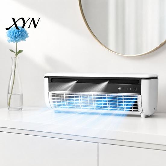 Drill-free Wall Mount Fan Portable Mini Split Air Conditioner Fan, Adjustable Speeds Energy Saving Misting Speed Personal Cooling Quiet Desk for Home