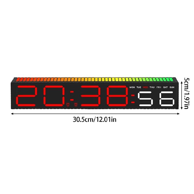 Elegant Bedside Clock With Large Led Screen Date Time 12/24 Display For Students Bedroom or Study