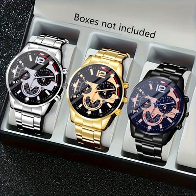 Elegant Women's 3-Piece Quartz Watch Set - Simple Design Perfect Gift for Birthdays Holidays and Special Occasions