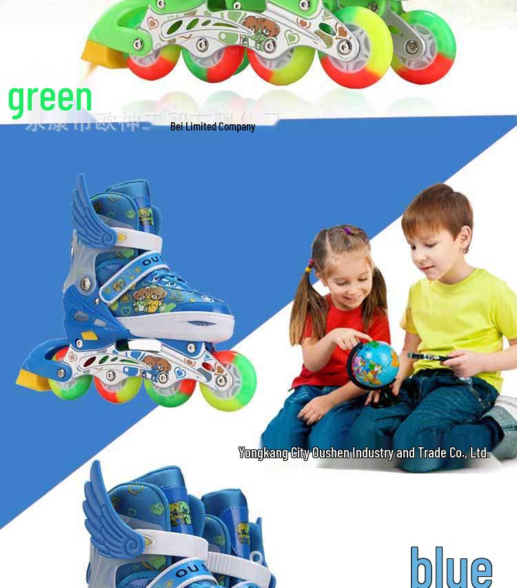 Adjustable Flashing Roller & Inline Skates Set for Kids & Beginners (Men & Women)