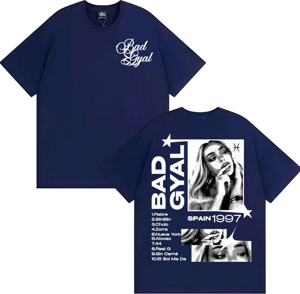 Singer Bad Gyal Album Tour 2025 Graphic T Shirts Unisex Women Harajuku Hip Hop Street Tshirt 100 Cotton Comfort Oversized T Shirt