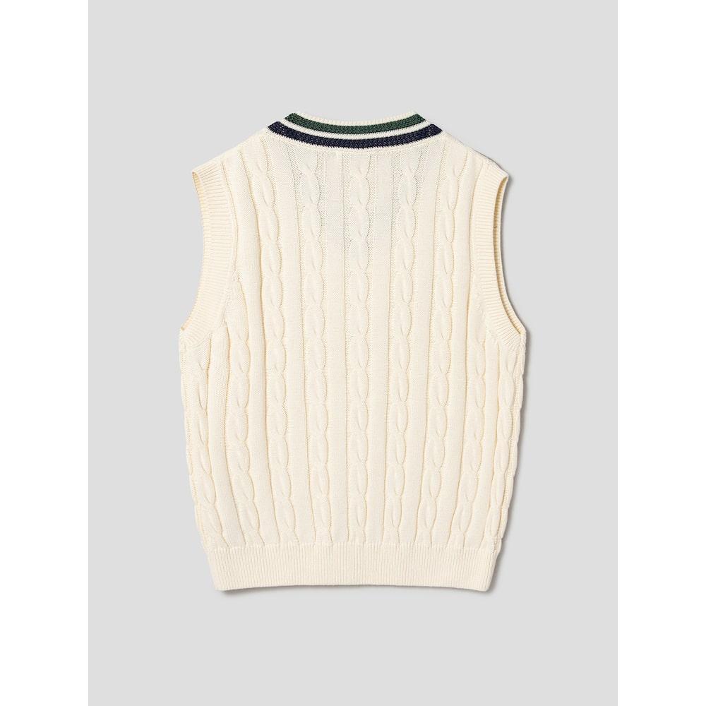 8seconds Cable Tipping V-Neck Vest Ivory (264751Cy20)