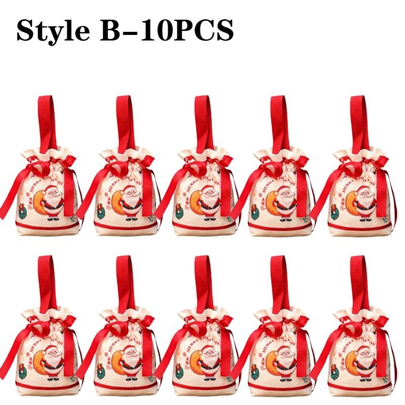 1-10PCS Christmas Gift Bags Christmas Eve Apple Bag Candy Bag Creative Little Gift Bag for Peaceful Fruit Packaging