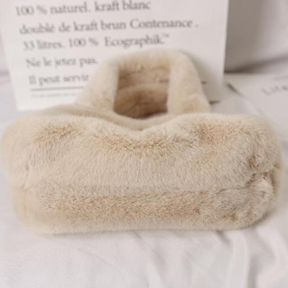 Faux Mink Fur Handbag – Soft Plush Tote, 2 Colors, From Korea