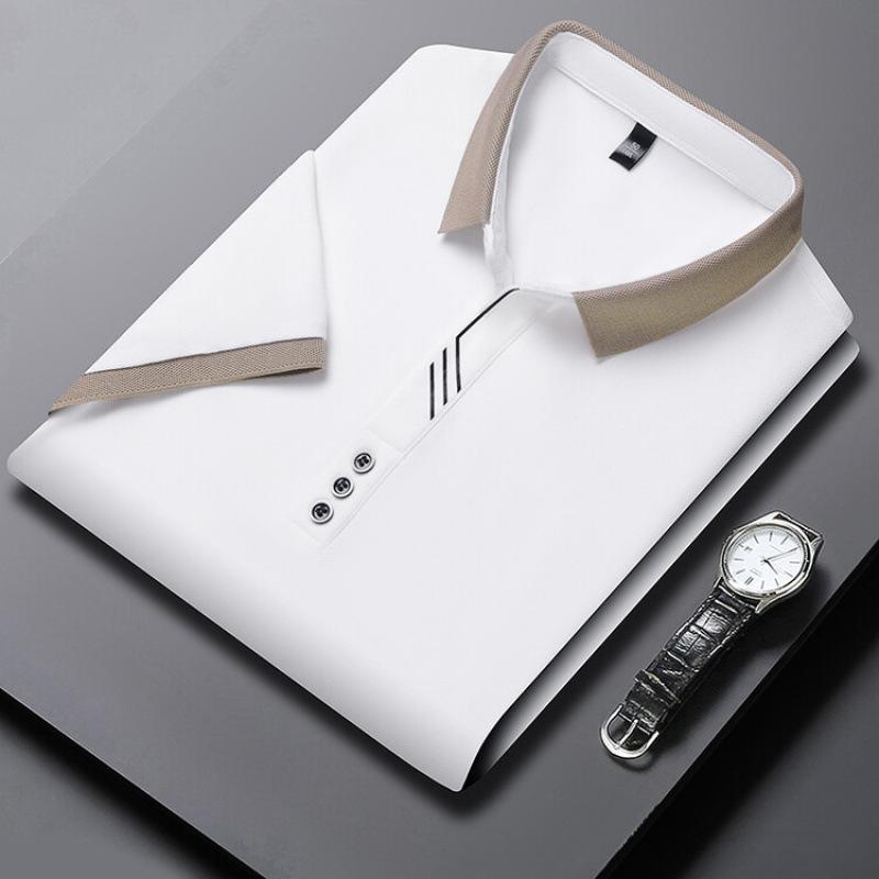 Men'S Short-Sleeve T-Shirt Summer Scissor Collar Casual Youth Men'S Solid Color Half-Sleeve Polo Shirt