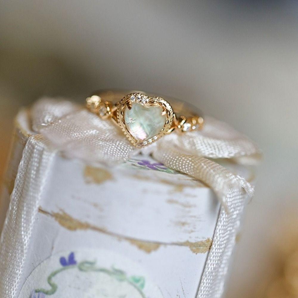 Copper Rinestone Rings Exquisite Vintage Rings Luxury Shining Open Ring  Ladies