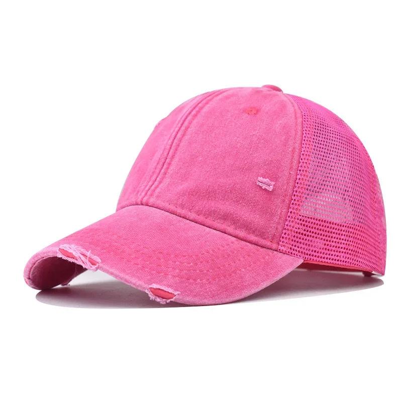 Fashion Solid Color Patch Baseball Caps Men Women Snapback Hip Hop Hat Summer Breathable Mesh Sun Hats Unisex Streetwear Bone