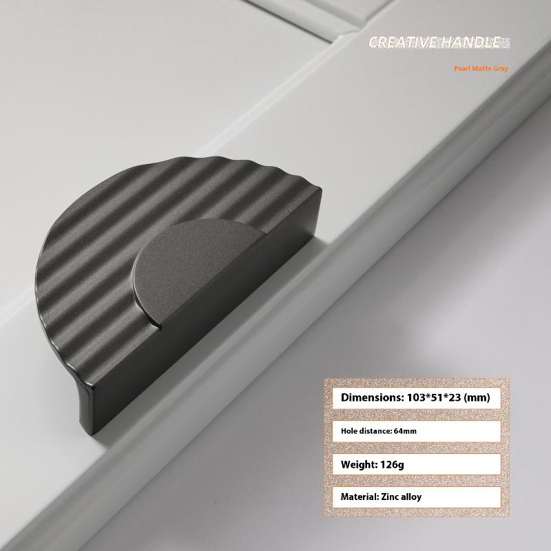 Modern Wave Gray Gold Brass Furniture Handle Wardrobe Dresser Cupboard Cabinet Drawer Shoe Box Knob