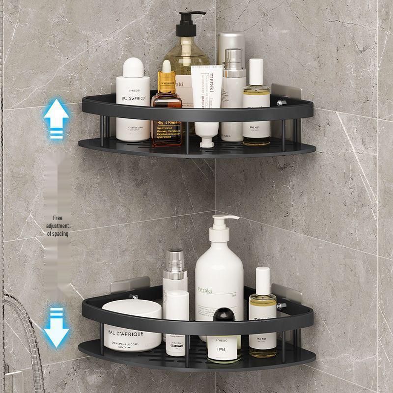 Seamless Wall-Mounted Space Aluminum Triangle Bathroom Storage Rack