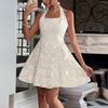 French Elegant Style Off-the-neck Tulle Half-length Dress for Spring and Summer
