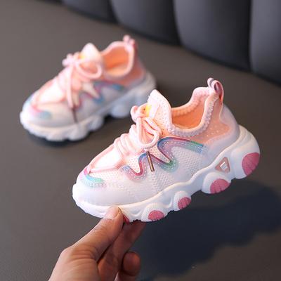 Toddler Infant Kids Baby Girls Mesh Breathable Lace Up Soft Shoes Sneakers