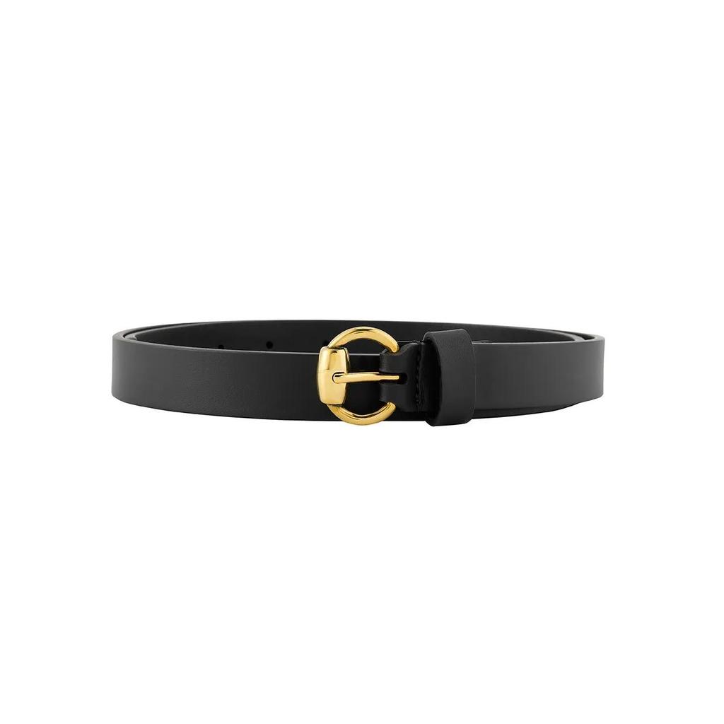 Gucci Feine Version einfarbiger Dornschließe Ledergürtel Damen Schwarz Breite 1,8 cm