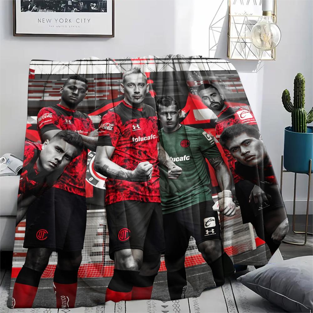 

Toluca FC pattern Flannel Blanket, High quality Comfortable for All Seasons, Home Decor, Warmth and Comfort, Perfect for Gifts. 80cm x 120cm