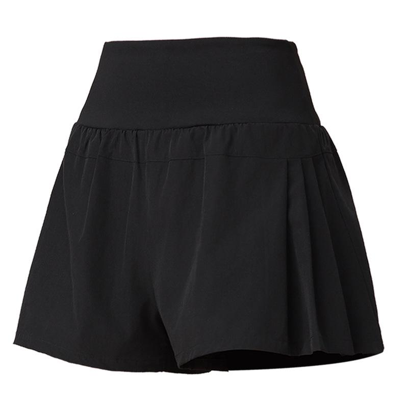 

Women s Plus Size Summer Sports Shorts - Nude Feel, Anti-Exposure, Quick-Drying, Yoga & Running Two-Piece Slimming Pants M чёрный