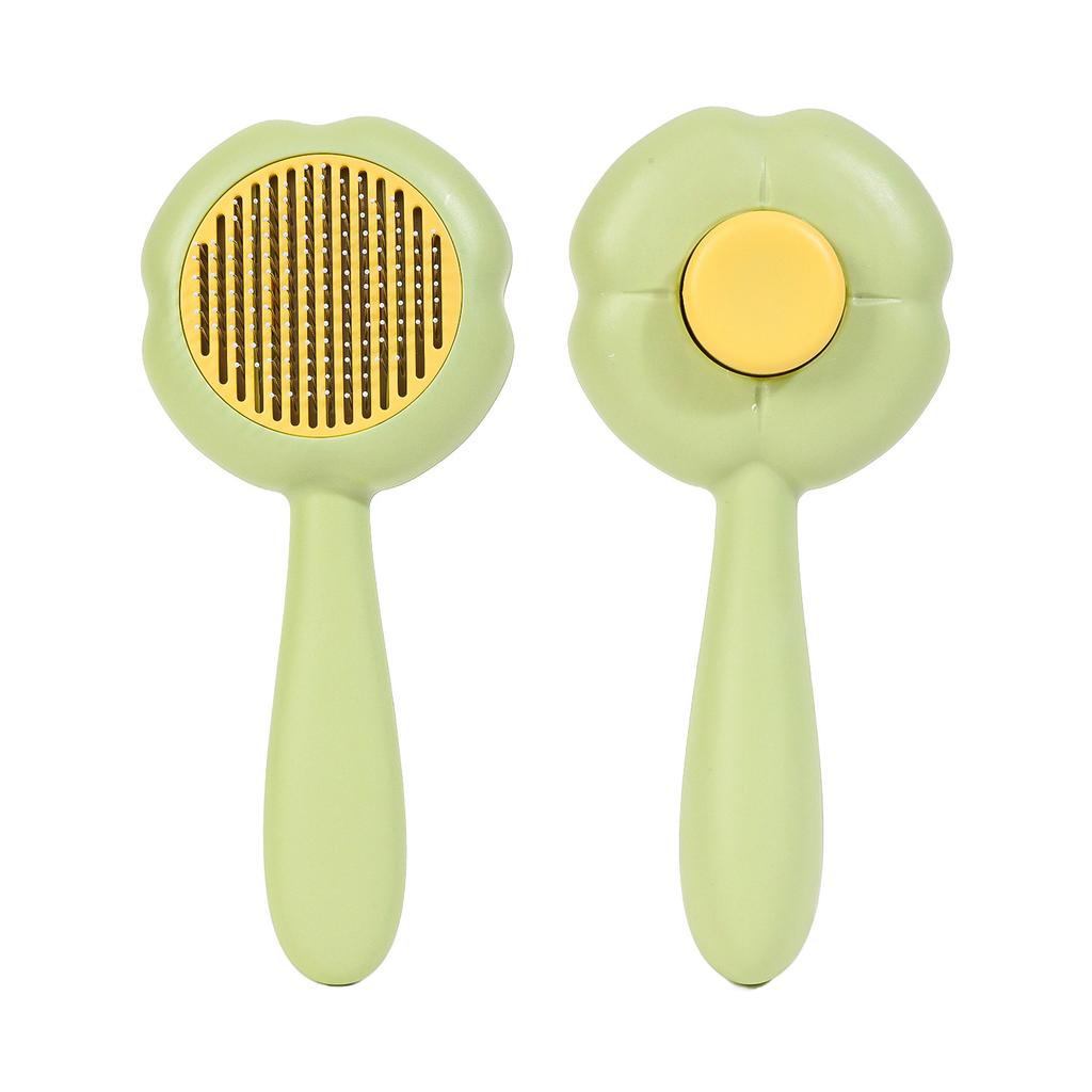 Selbstreinigende Bürste für Haustiere Spot Edelstahlnadel weicher Griff Stahlbürste Katze loses Fell Katzenbürste Zubehör