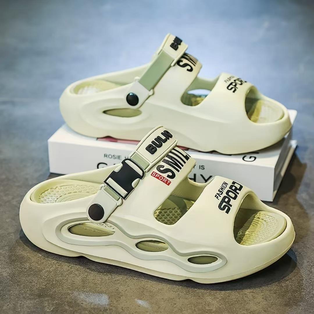 

2025 Літні чоловічі кокосові вуличні сандалі - Товстопідошовні антиковзкі шльопанці з м якістю хмари для пляжу та щоденного використання 44-45 зелений