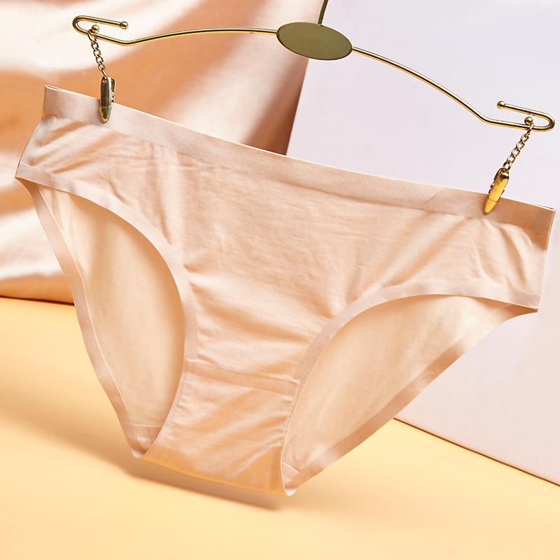 Women's Summer Ice Silk Seamless Underwear Sexy Triangle Pants Women's Simple Underwear Low Waist Breathable