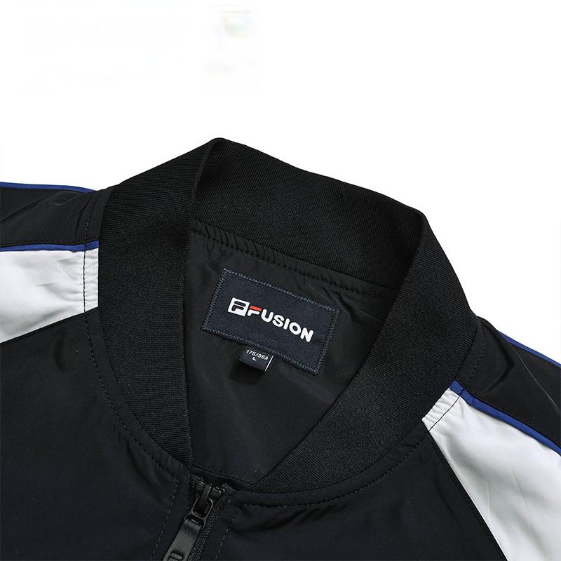 Fila Fusion Color Block Letter Embroidery Woven Baseball Jacket Men Jackets Legendary-Blue T11M322703F-NV