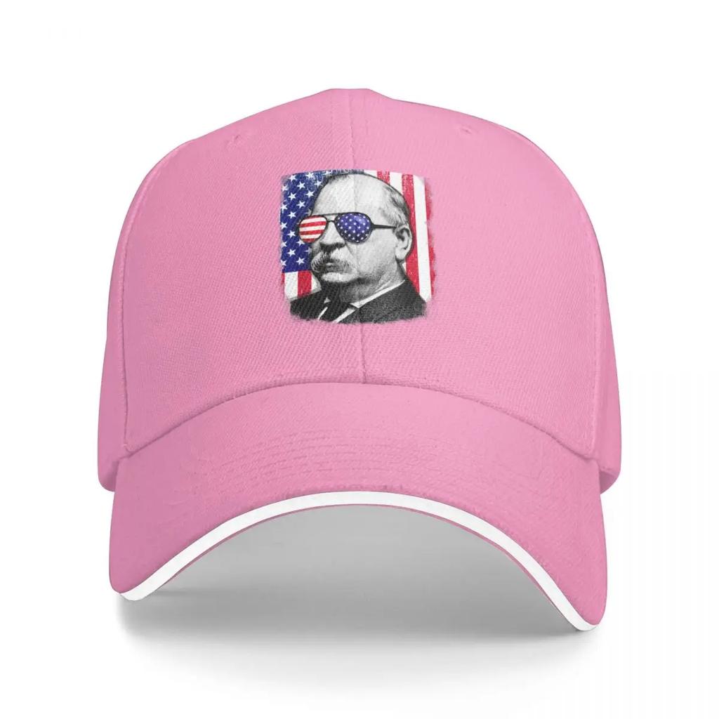 Grover Cleveland US flag TShirt 4th of July Baseball Cap Gentleman Hat Wild Ball Hat Hip Hop Women Hats Men's