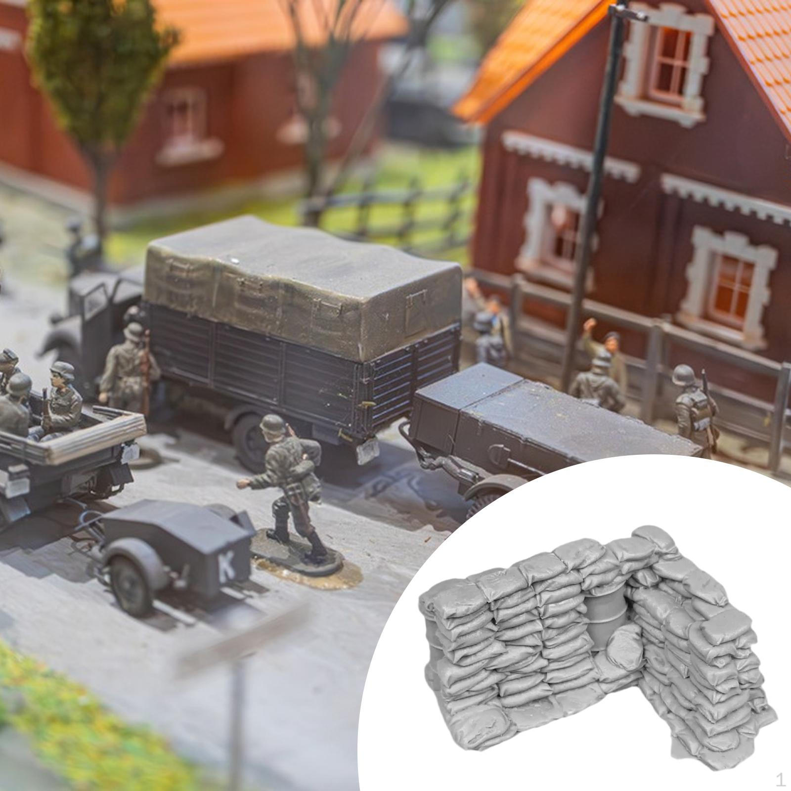 1:35 Sandbag Wall Model Scenery Sand Bag Set DIY Scene Accessories Diorama for Collectors