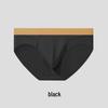 Men's Colorblock Waistband Ice Silk Briefs - Large Pouch, Seamless, Trendy Underwear
